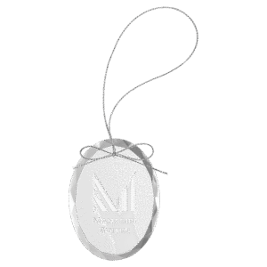 3.25"OVAL CLR GLAS ORNMNT